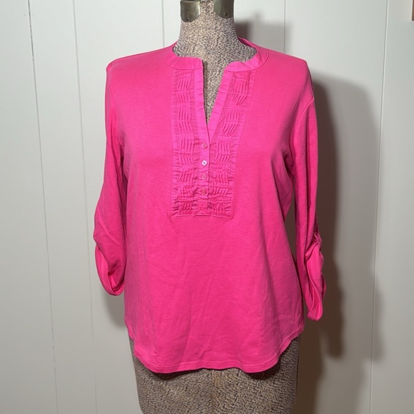 Liz Claiborne Tops - Liz Claiborne Womens Large Pink Blouse V-Neck